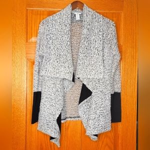 EUC Bar III Black and White Wool Blend Open Cardigan Sz M